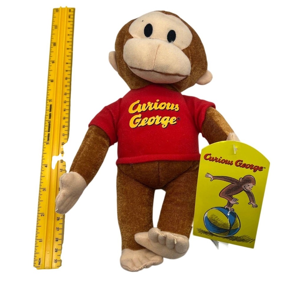 Curious George Plush Stuffed Animal Monkey Red Shirt Universal Studios 12" Toy